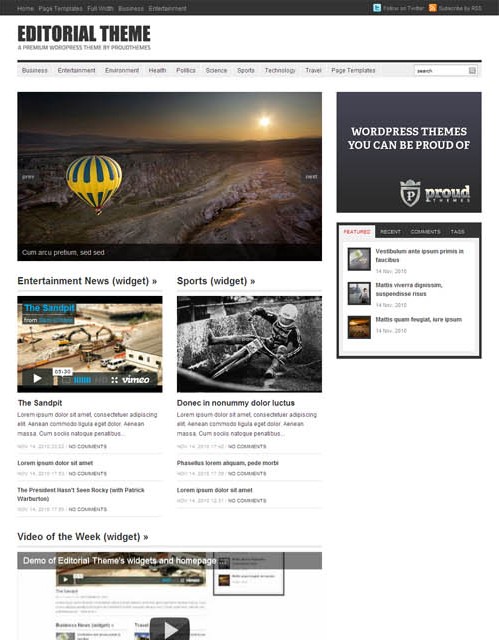 video magazine wordpress theme editorial