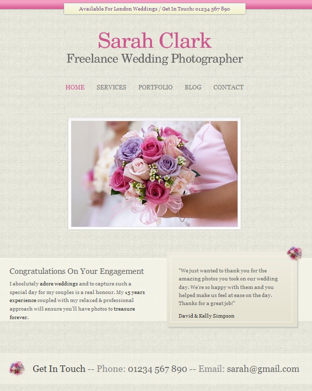 wedding wordpress theme photographers