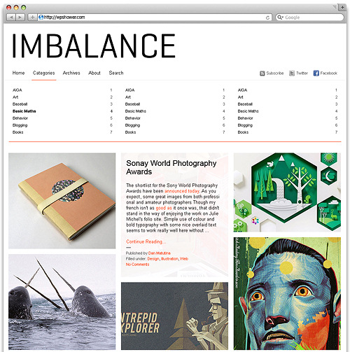 Imbalance2 in 100 Free High Quality WordPress Themes: 2010 Edition