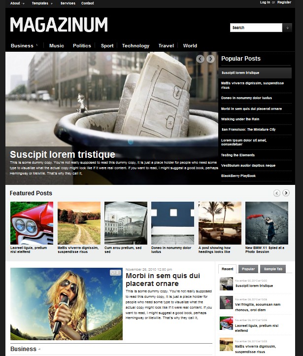 2 column magazine wordpress theme