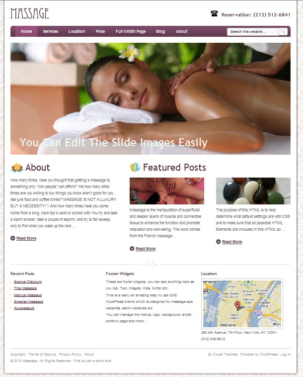 massage spa wordpress theme