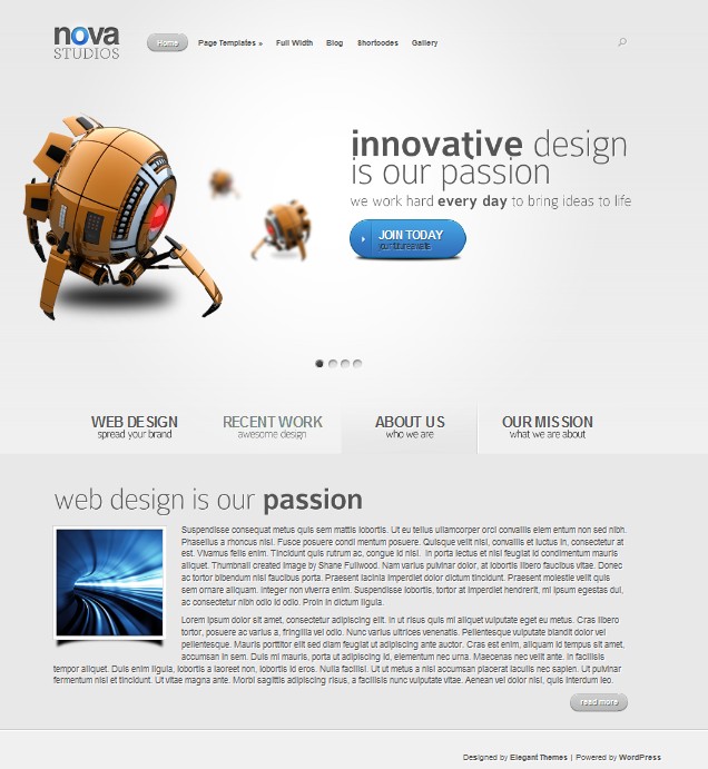 nova cms business wordpress theme