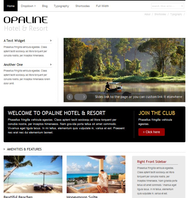 opaline hotel resort wordpress theme