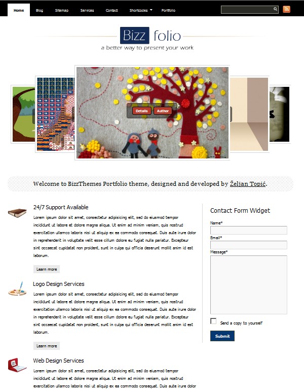 portfolio wordpress theme bizzfolio