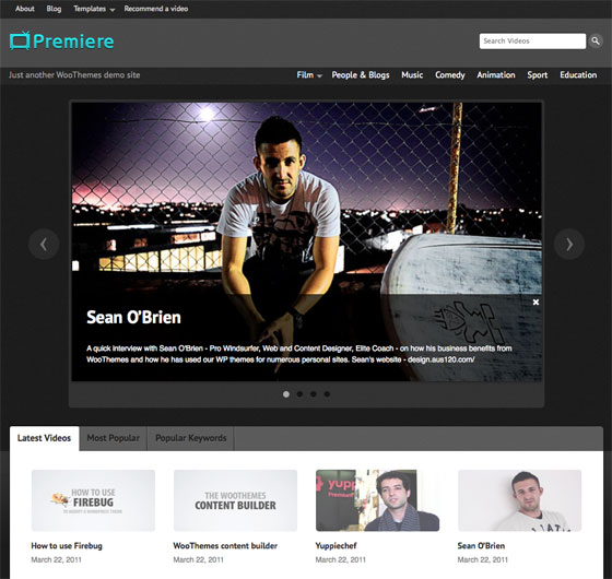 WordPress Video Theme from Woothemes: Premiere