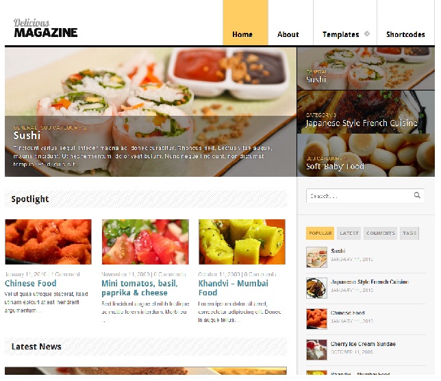 food wordpress theme