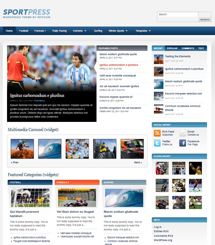 sports wordpress theme sportpress