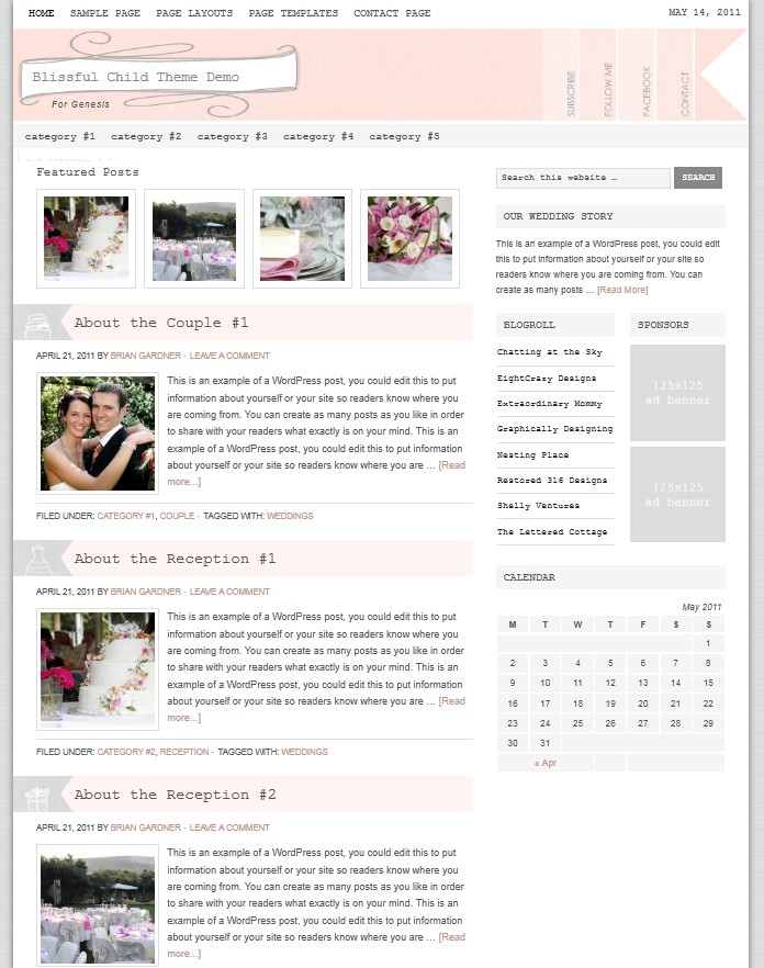 studiopress wedding blissful wordpress theme