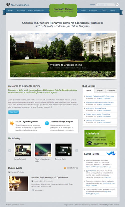 Graduate WordPress Education Theme