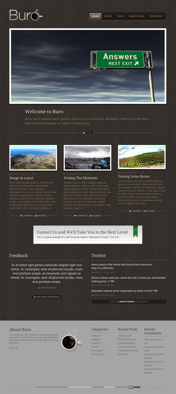 Buro Premium WordPress Theme from Woo Themes 