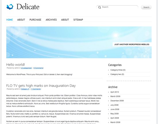 Delicate WordPress Theme