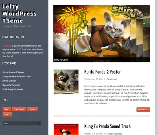 Lefty WordPress Theme