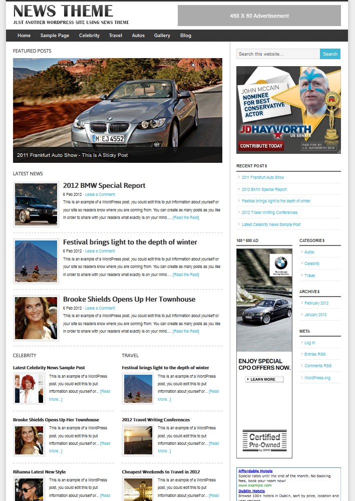 WordPress magazine theme 2012