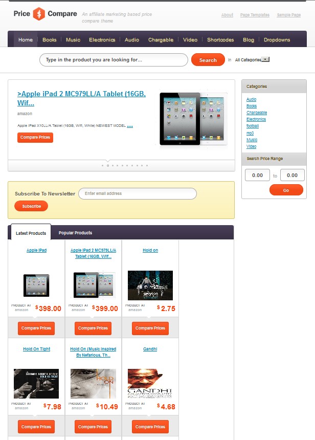 price compare wordpress theme